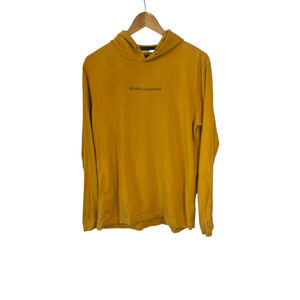 DENIM & FLOWER Yellow Graphic Print Hooded Sweatshirt M
